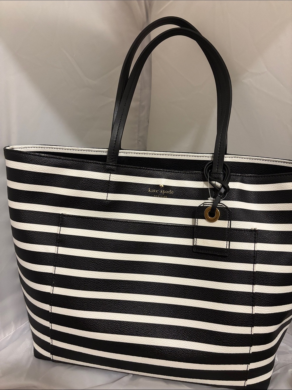 kate spade Black and White Striped Tote